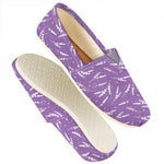 Purple And White Lavender Pattern Print Casual Shoes