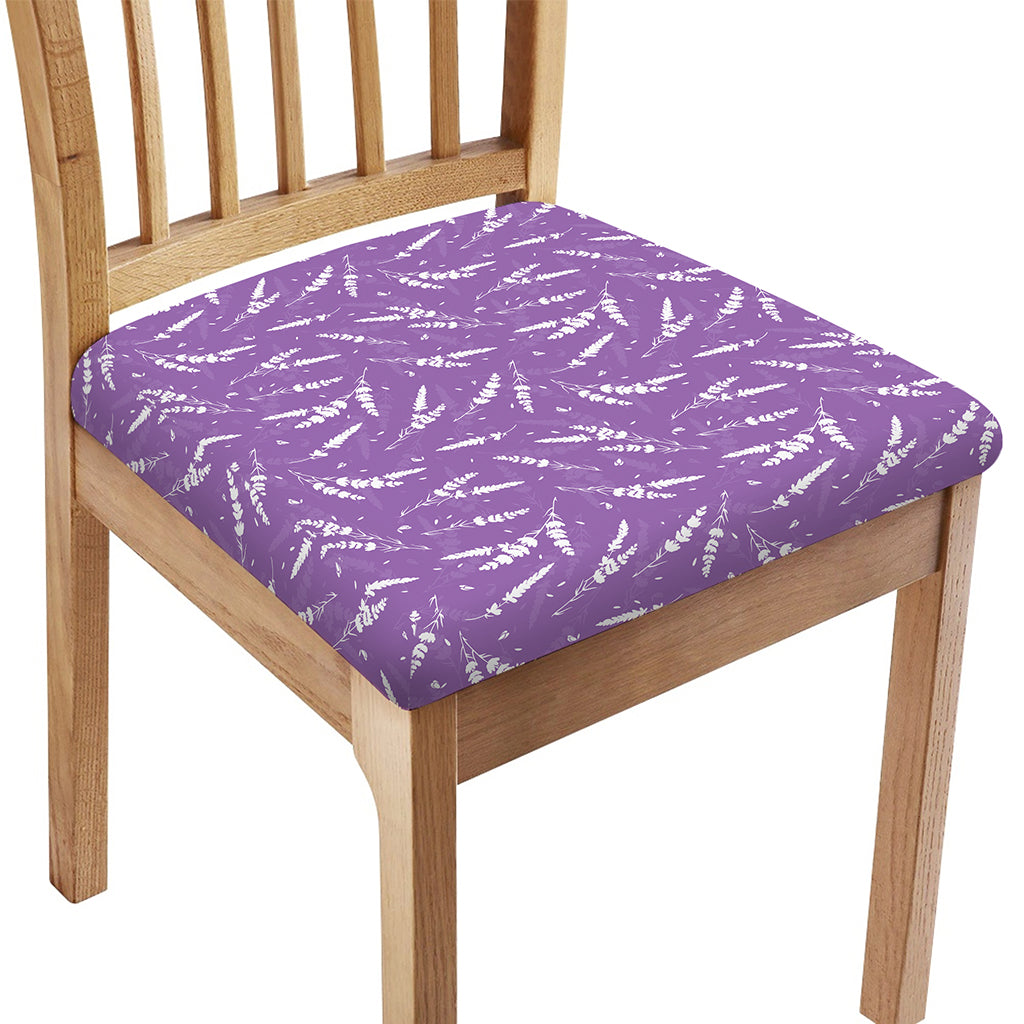 Purple And White Lavender Pattern Print Chair Cushion Cover