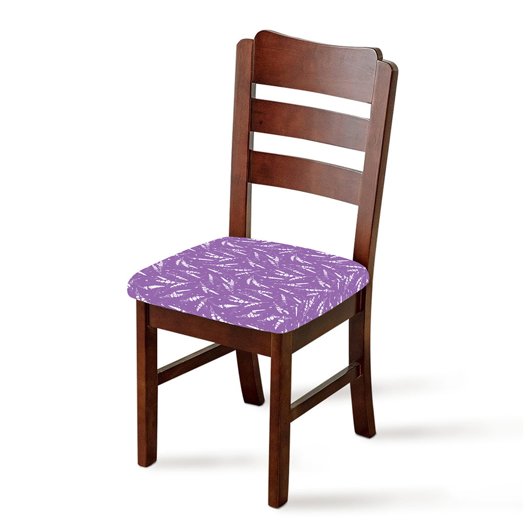 Purple And White Lavender Pattern Print Chair Cushion Cover