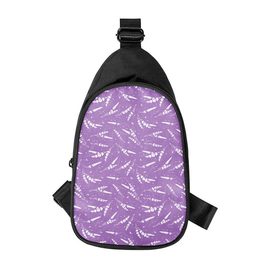 Purple And White Lavender Pattern Print Chest Bag