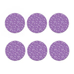Purple And White Lavender Pattern Print Coaster Set