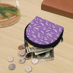Purple And White Lavender Pattern Print Coin Purse