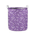 Purple And White Lavender Pattern Print Collapsible Laundry Basket