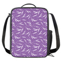 Purple And White Lavender Pattern Print Crossbody Lunch Bag