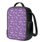 Purple And White Lavender Pattern Print Crossbody Lunch Bag