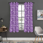Purple And White Lavender Pattern Print Curtain