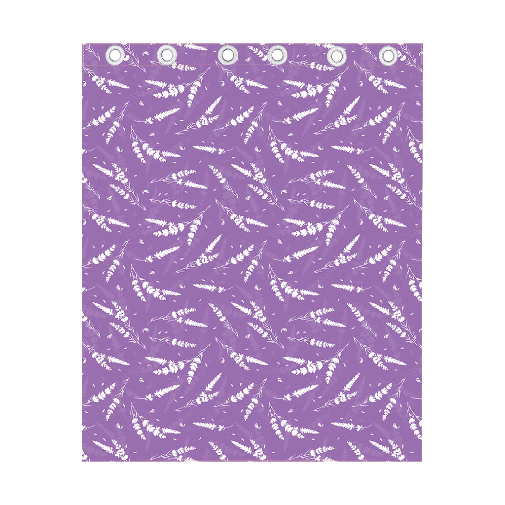 Purple And White Lavender Pattern Print Curtain