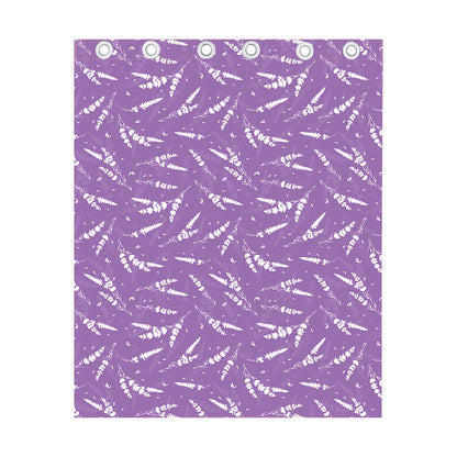 Purple And White Lavender Pattern Print Curtain