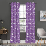 Purple And White Lavender Pattern Print Curtain