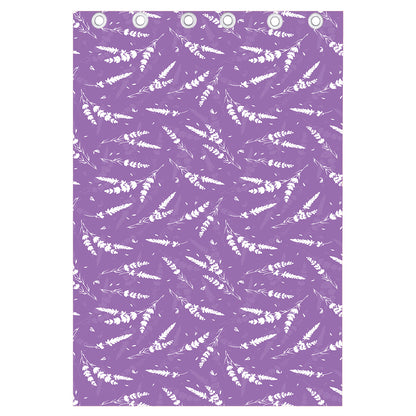 Purple And White Lavender Pattern Print Curtain