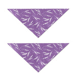 Purple And White Lavender Pattern Print Dog Bandana