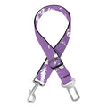 Purple And White Lavender Pattern Print Dog Seat Belt