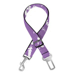 Purple And White Lavender Pattern Print Dog Seat Belt