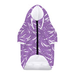 Purple And White Lavender Pattern Print Dog Zip Up Hoodie