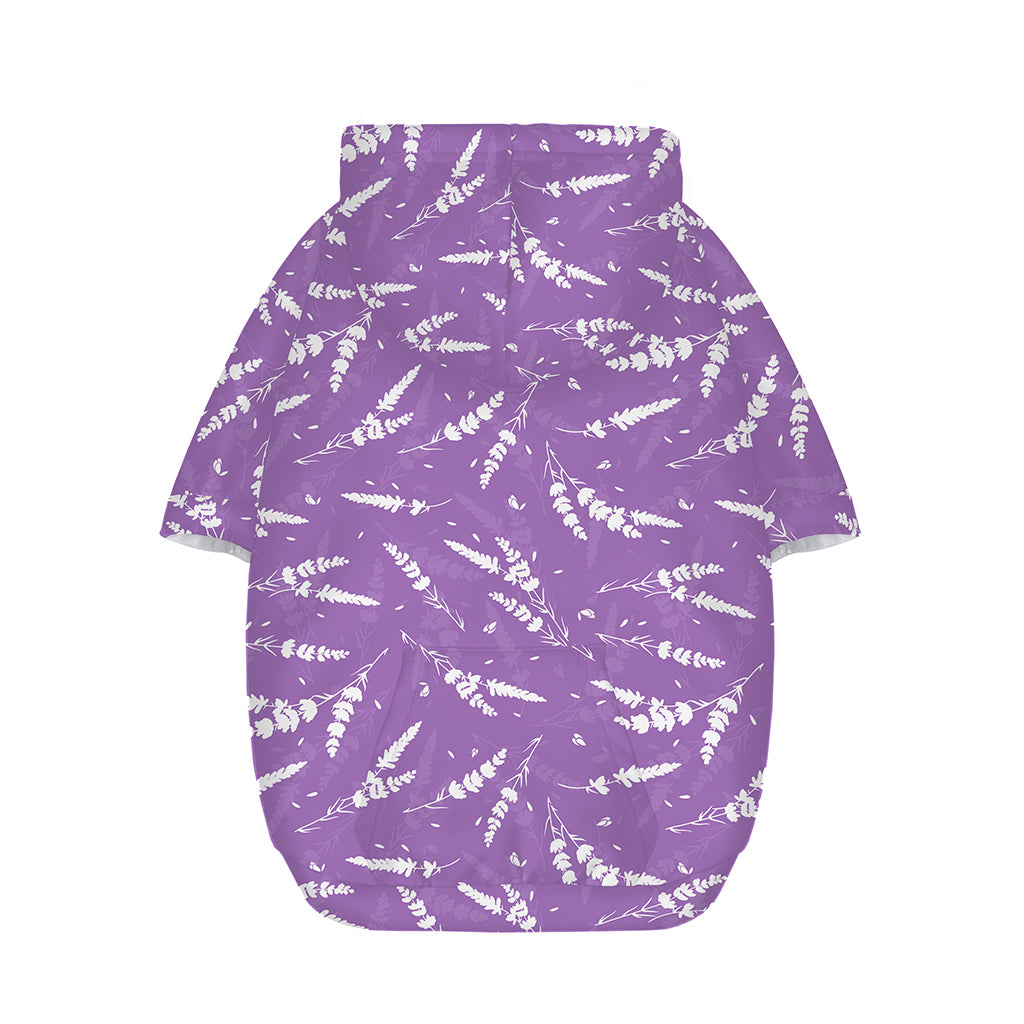 Purple And White Lavender Pattern Print Dog Zip Up Hoodie