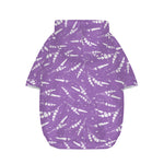 Purple And White Lavender Pattern Print Dog Zip Up Hoodie