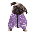 Purple And White Lavender Pattern Print Dog Zip Up Jacket