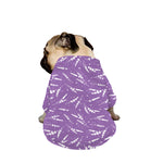 Purple And White Lavender Pattern Print Dog Zip Up Jacket
