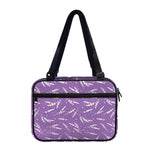 Purple And White Lavender Pattern Print Double Strap Bible Bag