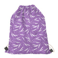 Purple And White Lavender Pattern Print Drawstring Bag