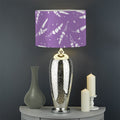 Purple And White Lavender Pattern Print Drum Lamp Shade