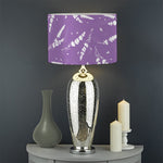 Purple And White Lavender Pattern Print Drum Lamp Shade