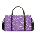 Purple And White Lavender Pattern Print Duffle Bag