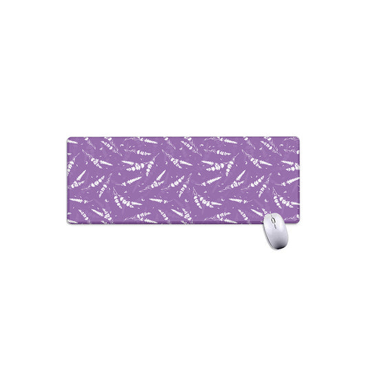 Purple And White Lavender Pattern Print Extended Mouse Pad