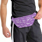 Purple And White Lavender Pattern Print Fanny Pack