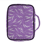 Purple And White Lavender Pattern Print Front Pocket Bible Bag