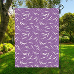 Purple And White Lavender Pattern Print Garden Flag