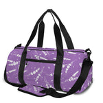 Purple And White Lavender Pattern Print Gym Bag