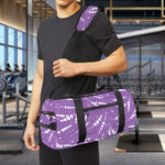 Purple And White Lavender Pattern Print Gym Bag