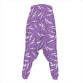 Purple And White Lavender Pattern Print Hammer Pants