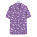 Purple And White Lavender Pattern Print Hawaiian Shirt