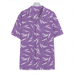 Purple And White Lavender Pattern Print Hawaiian Shirt