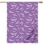 Purple And White Lavender Pattern Print House Flag