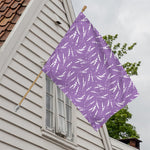 Purple And White Lavender Pattern Print House Flag