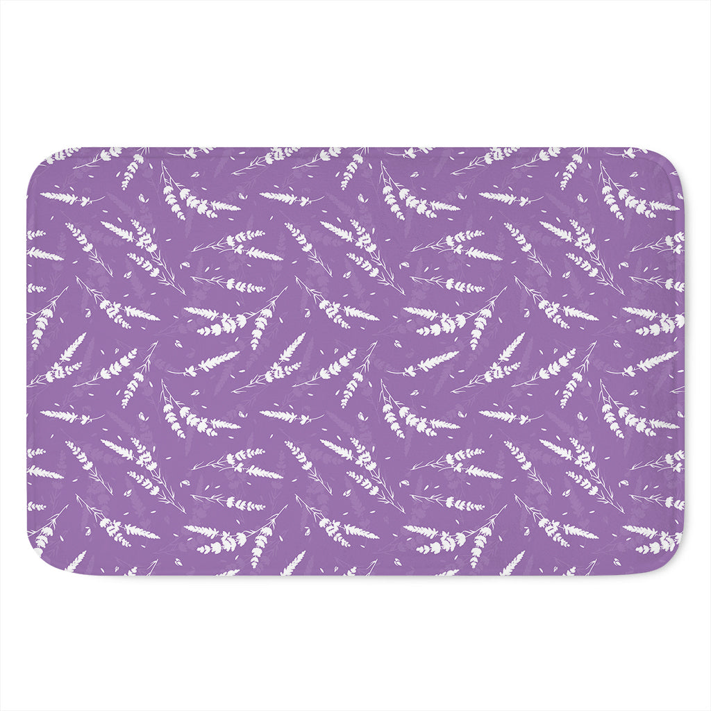 Purple And White Lavender Pattern Print Indoor Door Mat