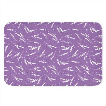 Purple And White Lavender Pattern Print Indoor Door Mat