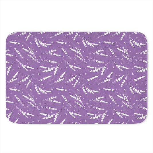 Purple And White Lavender Pattern Print Indoor Door Mat