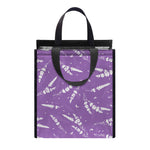 Purple And White Lavender Pattern Print Insulated Lunch Tote