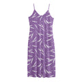 Purple And White Lavender Pattern Print Jersey Midi Cami Dress
