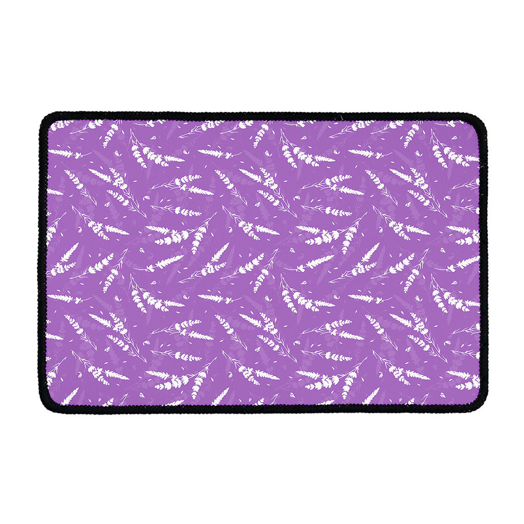 Purple And White Lavender Pattern Print Kitchen Mat