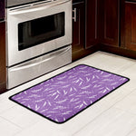 Purple And White Lavender Pattern Print Kitchen Mat
