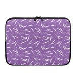 Purple And White Lavender Pattern Print Laptop Sleeve
