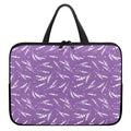 Purple And White Lavender Pattern Print Laptop Sleeve With Handle
