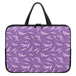 Purple And White Lavender Pattern Print Laptop Sleeve With Handle