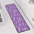 Purple And White Lavender Pattern Print Long Kitchen Mat
