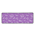 Purple And White Lavender Pattern Print Long Kitchen Mat